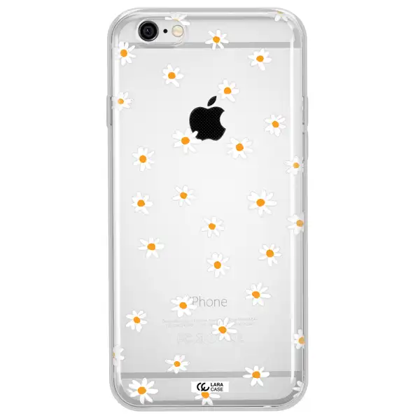 a white background with orange dots Apple iPhone 6 Clear TPU Case