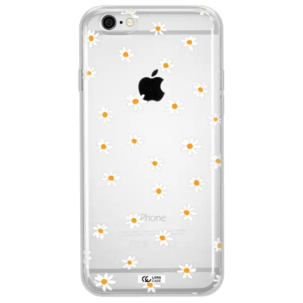 a white background with orange dots Apple iPhone 6 plus Clear TPU Case