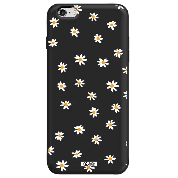 a white background with orange dots Apple iPhone 6 plus Silicone black Case