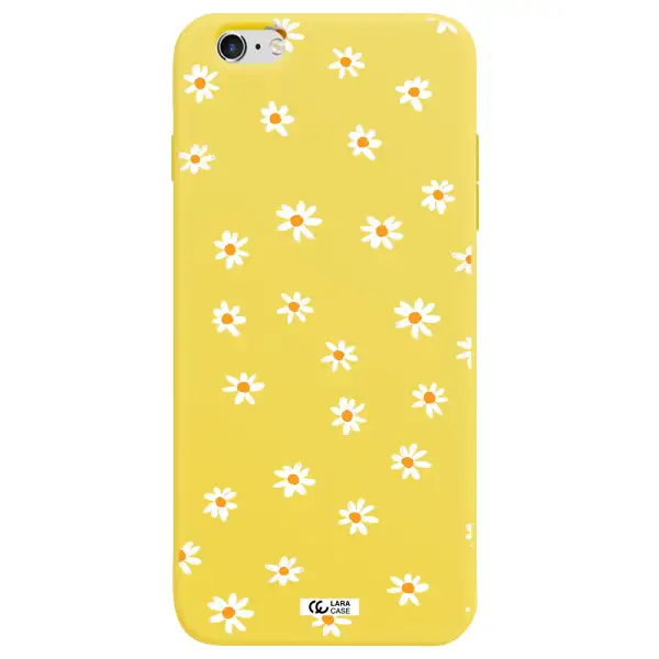 a white background with orange dots Apple iPhone 6 plus Silicone canary yellow Case