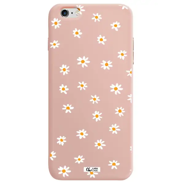 a white background with orange dots Apple iPhone 6 plus Silicone pastel pink Case