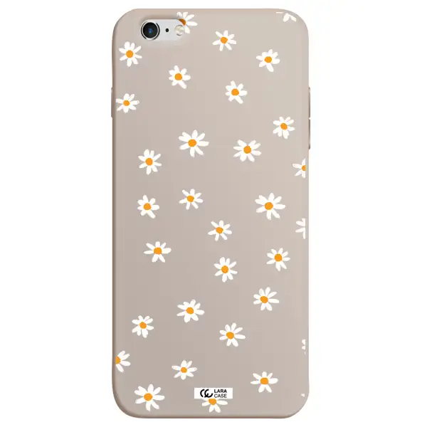 a white background with orange dots Apple iPhone 6 plus Silicone Stone Case