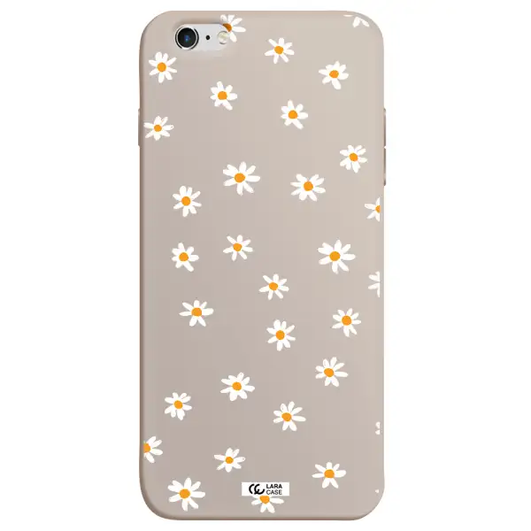 a white background with orange dots Apple iPhone 6 s plus Silicone Stone Case