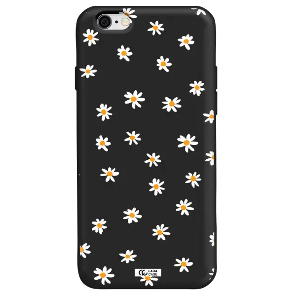 a white background with orange dots Apple iPhone 6 Silicone black Case