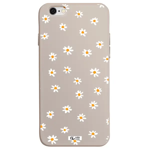 a white background with orange dots Apple iPhone 6 Silicone Stone Case