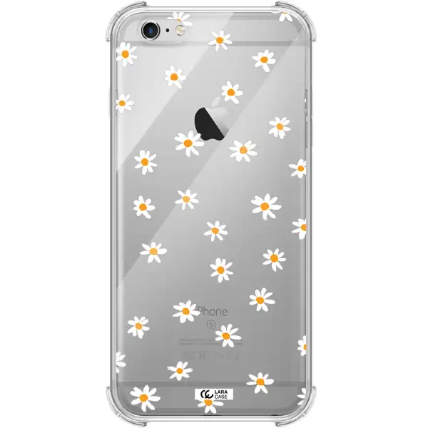 a white background with orange dots Apple iPhone 6S Clear PC Case