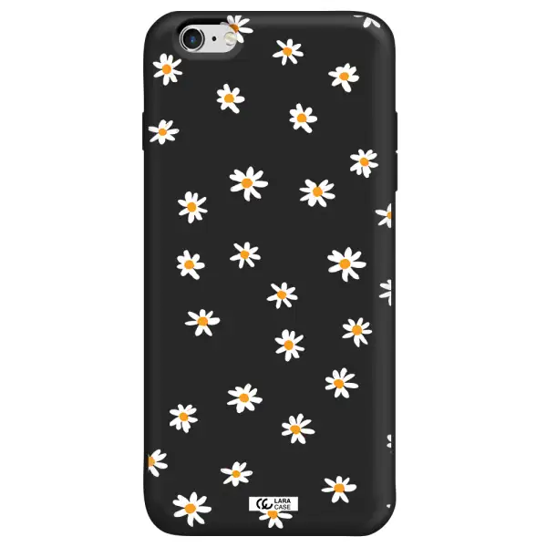 a white background with orange dots Apple iPhone 6S Silicone black Case