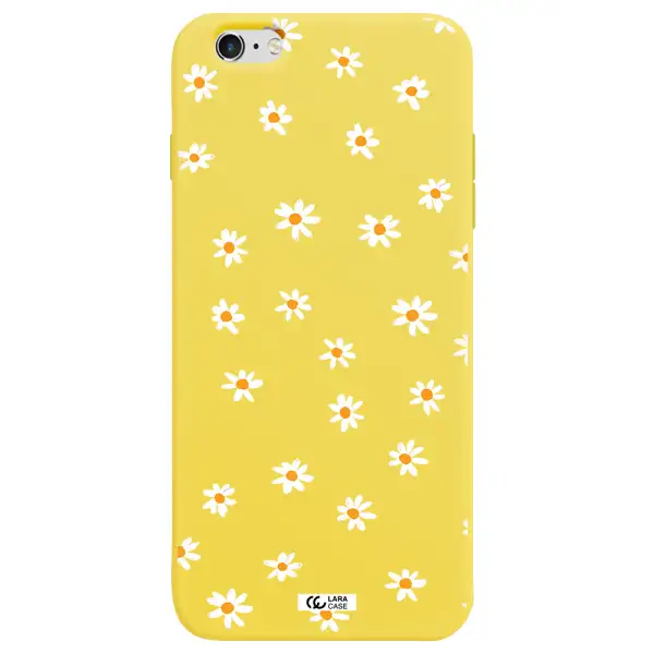 a white background with orange dots Apple iPhone 6S Silicone canary yellow Case