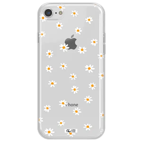 a white background with orange dots Apple iPhone 7 Clear TPU Case
