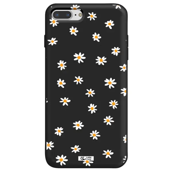 a white background with orange dots Apple iPhone 7 plus Silicone black Case