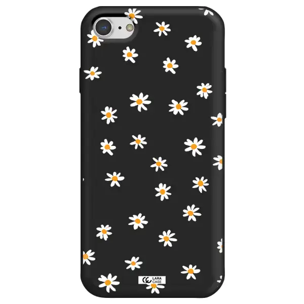 a white background with orange dots Apple iPhone 7 Silicone black Case