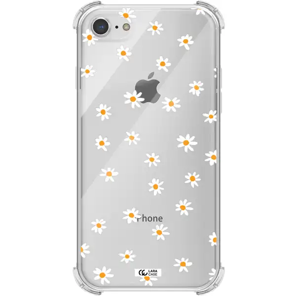 a white background with orange dots Apple iPhone 8 Clear PC Case