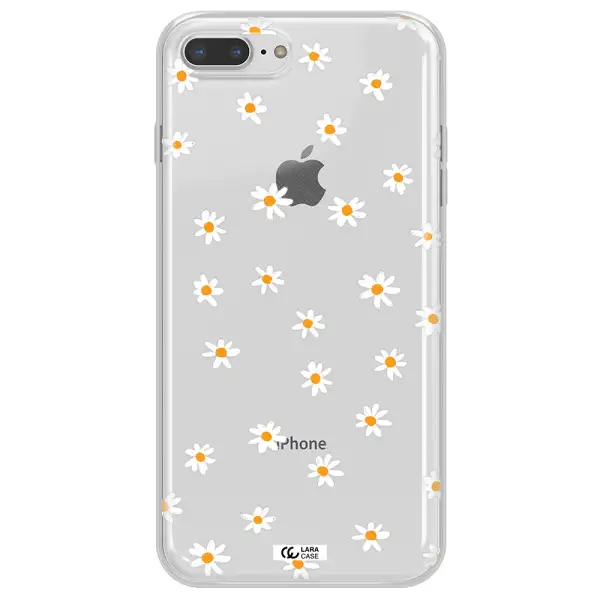 a white background with orange dots Apple iPhone 8 plus Clear TPU Case
