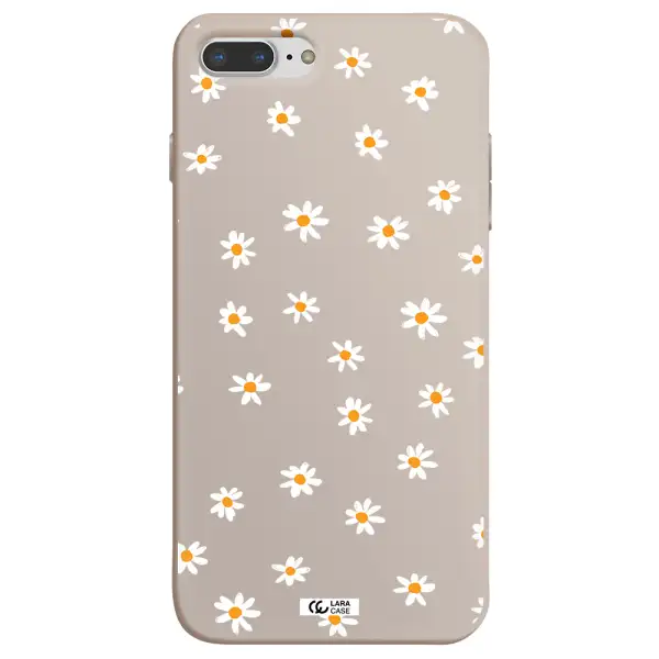 a white background with orange dots Apple iPhone 8 plus Silicone Stone Case