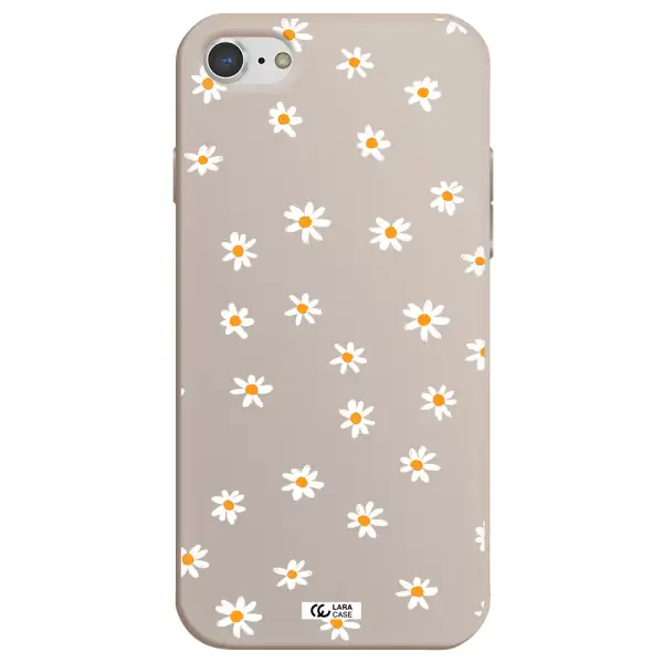 a white background with orange dots Apple iPhone 8 Silicone Stone Case