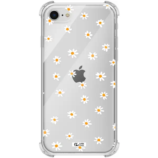 a white background with orange dots Apple iPhone se 2020 Clear PC Case