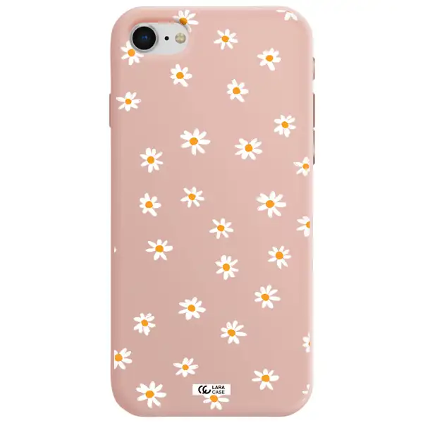 a white background with orange dots Apple iPhone se 2020 Silicone pastel pink Case