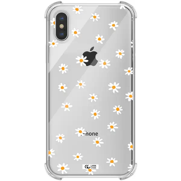 a white background with orange dots Apple iPhone X Clear PC Case
