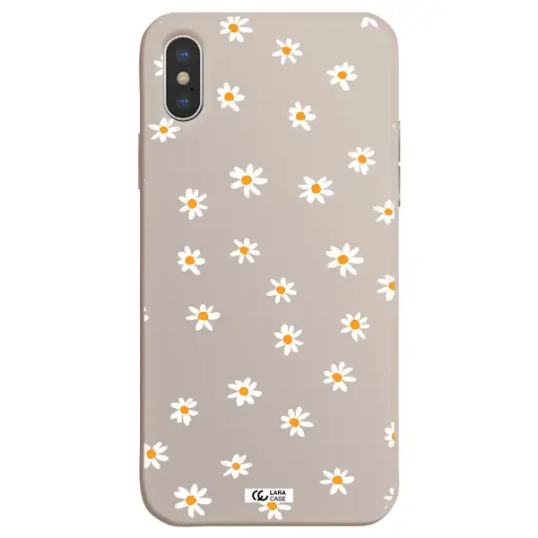 a white background with orange dots Apple iPhone X Silicone Stone Case