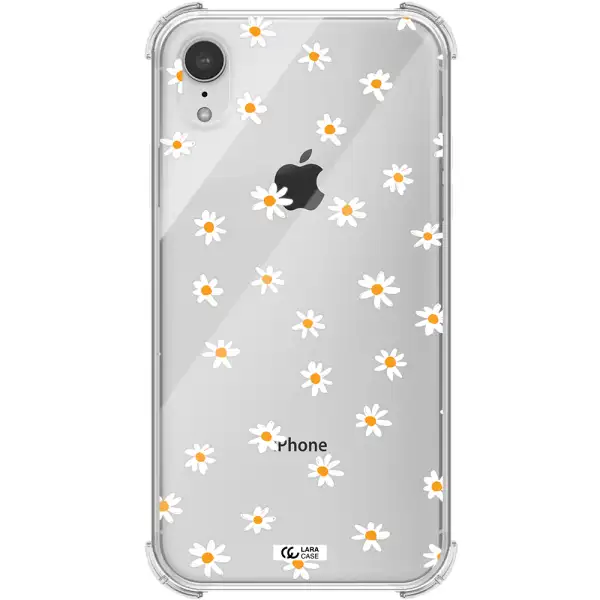 a white background with orange dots Apple iPhone XR Clear PC Case