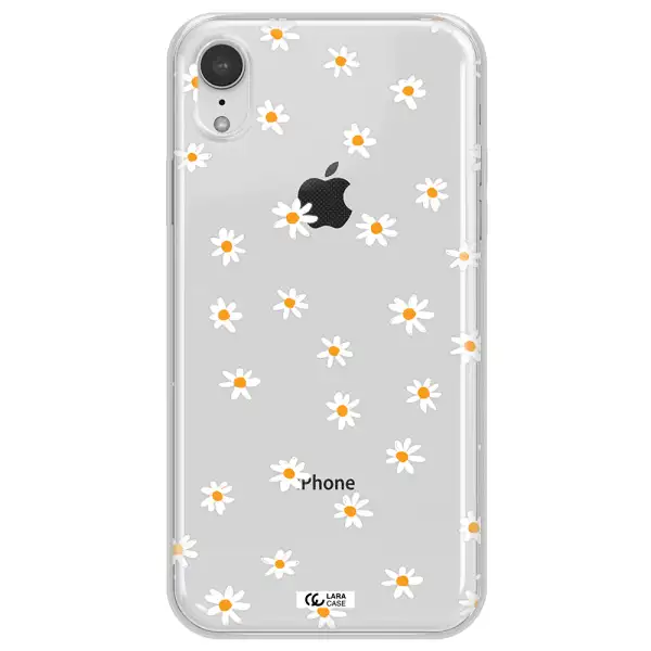 a white background with orange dots Apple iPhone XR Clear TPU Case