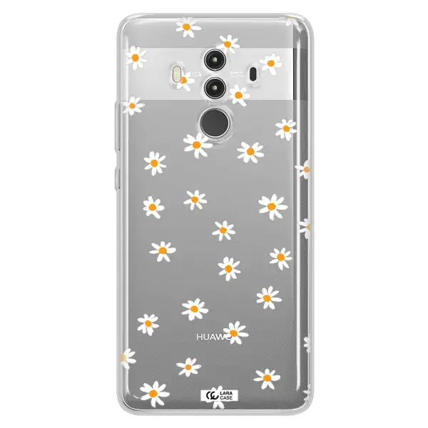 a white background with orange dots Huawei Mate 10 Clear TPU Case