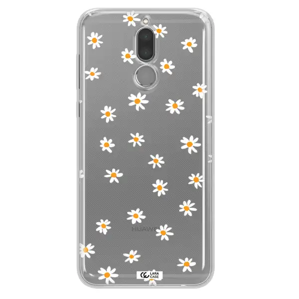 a white background with orange dots Huawei Mate 10 Lite Clear TPU Case