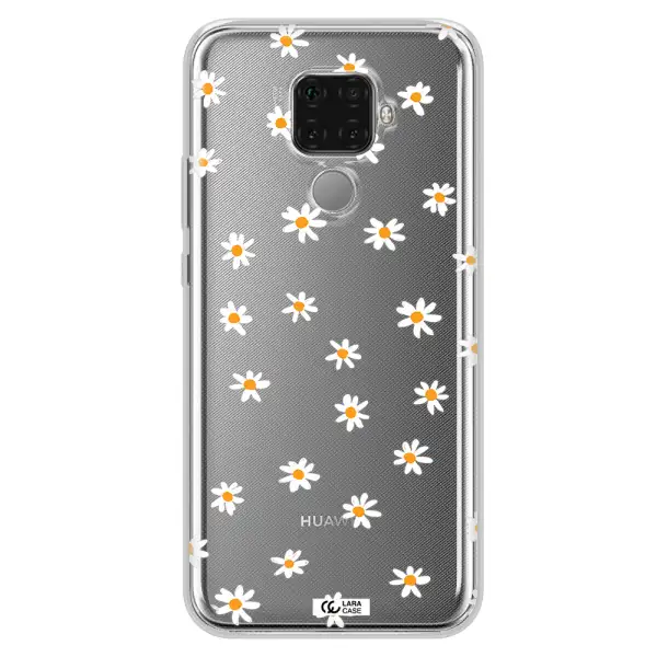 a white background with orange dots Huawei Mate 30 Lite Clear TPU Case