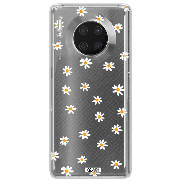 a white background with orange dots Huawei Mate 30 Pro Clear TPU Case