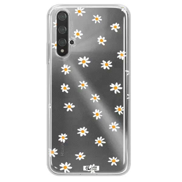 a white background with orange dots Huawei Nova 5t Clear TPU Case