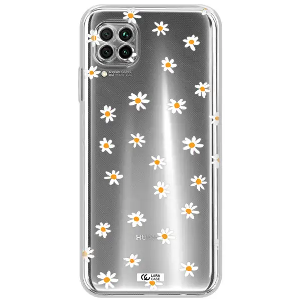 A White Background With Orange Dots Huawei Nova 7I Clear Tpu Case