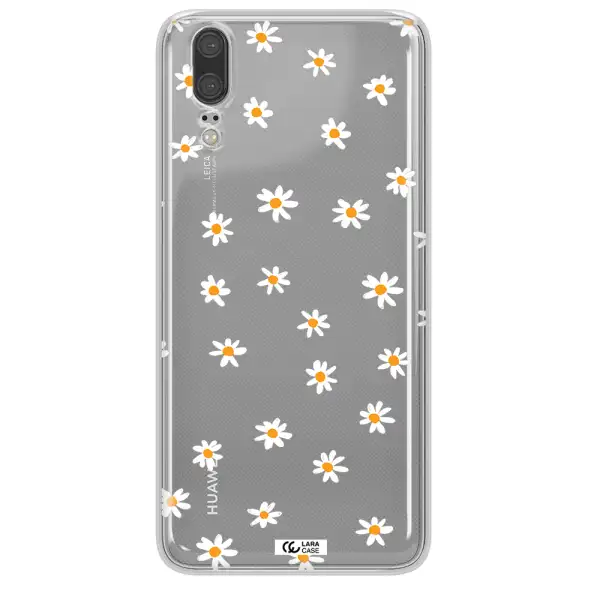 a white background with orange dots Huawei P20 Clear TPU Case