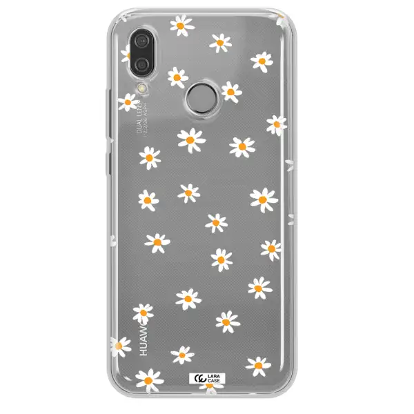 a white background with orange dots Huawei P20 Lite Clear TPU Case