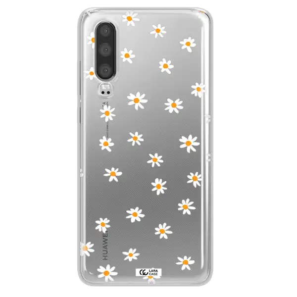 a white background with orange dots Huawei P30 Clear TPU Case