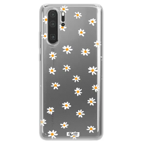 a white background with orange dots Huawei P30 Pro Clear TPU Case