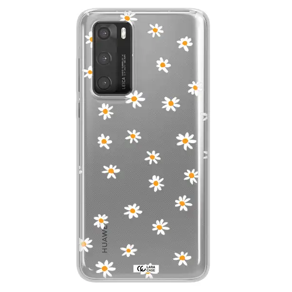 a white background with orange dots Huawei P40 Clear TPU Case