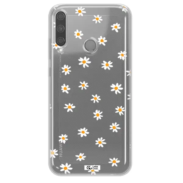 a white background with orange dots Huawei P40 Lite E Clear TPU Case