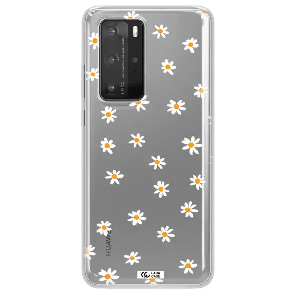 a white background with orange dots Huawei P40 Pro Clear TPU Case