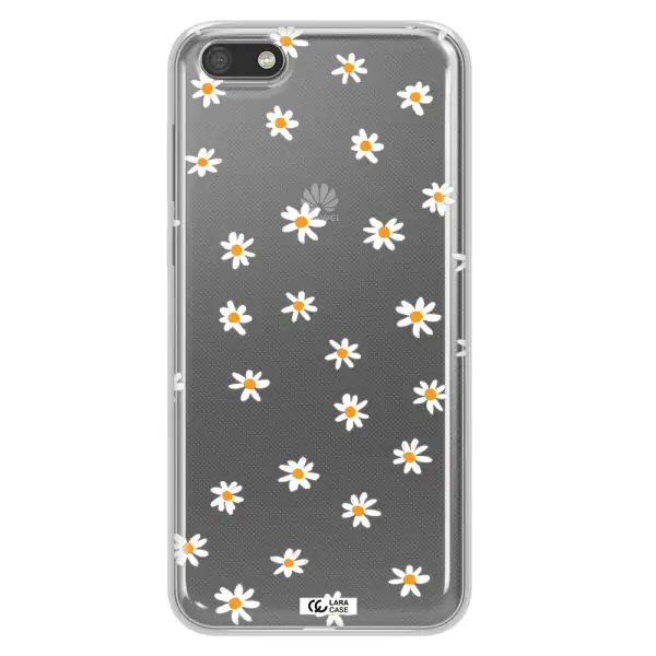 a white background with orange dots Huawei Y5 2018 Clear TPU Case