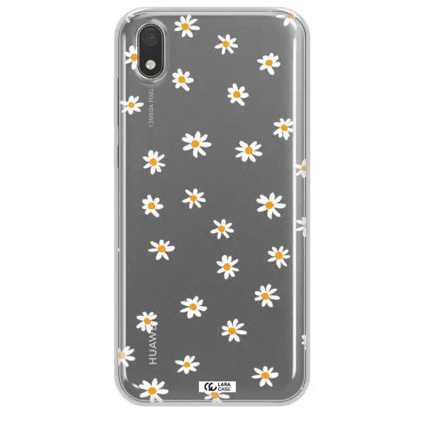 a white background with orange dots Huawei Y5 2019 Clear TPU Case