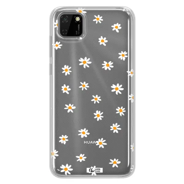 a white background with orange dots Huawei Y5P Clear TPU Case