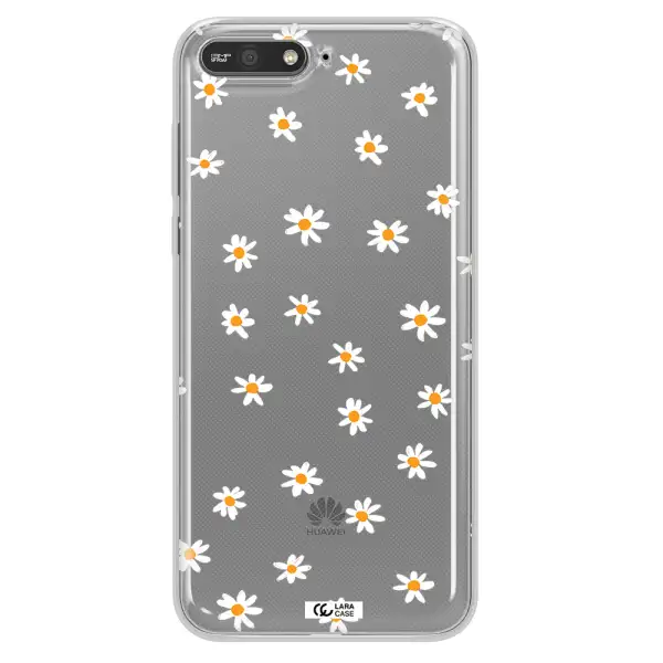 a white background with orange dots Huawei Y6 2018 Clear TPU Case