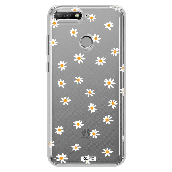 a white background with orange dots Huawei Y6 Prime 2018 Clear TPU Case