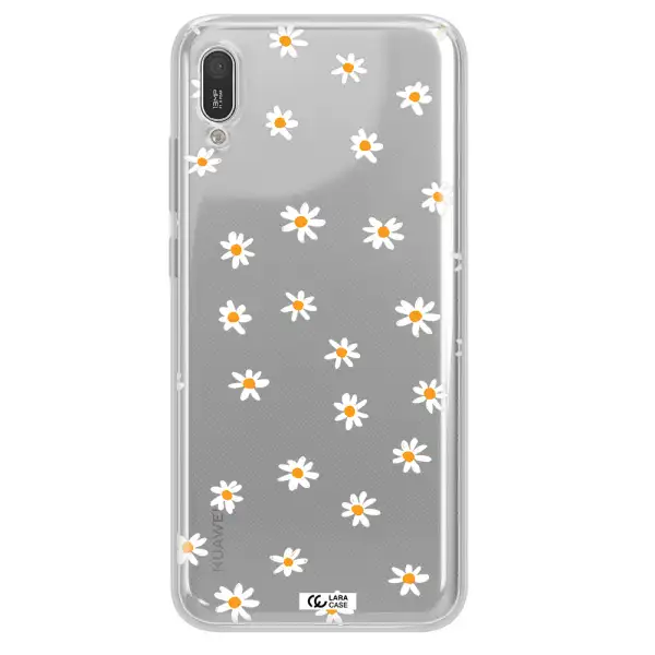 a white background with orange dots Huawei Y6 Pro 2019 Clear TPU Case
