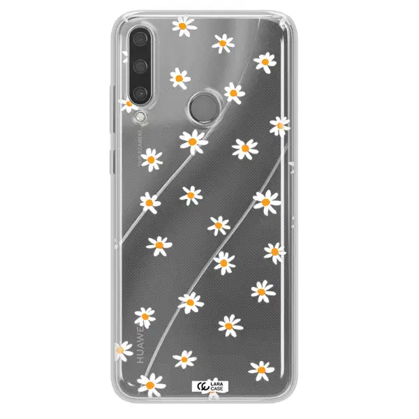 a white background with orange dots Huawei Y6P Clear TPU Case