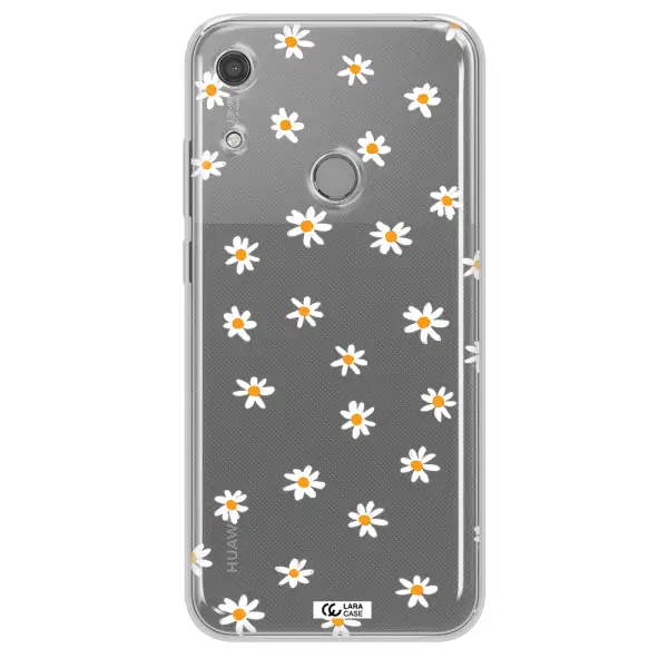 a white background with orange dots Huawei Y6S Clear TPU Case