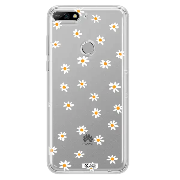 a white background with orange dots Huawei Y7 2018 Clear TPU Case