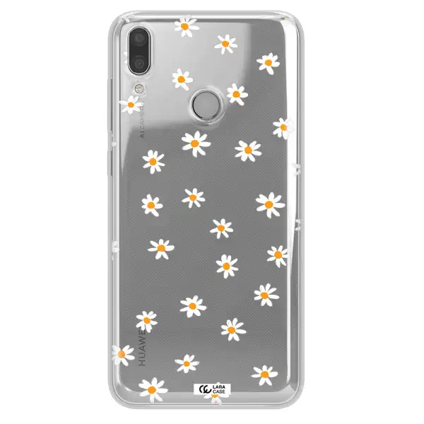 a white background with orange dots Huawei Y7 2019 Clear TPU Case