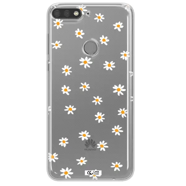 a white background with orange dots Huawei Y7 Prime 2018 Clear TPU Case
