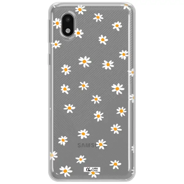 A White Background With Orange Dots Samsung A01 Core Clear Tpu Case